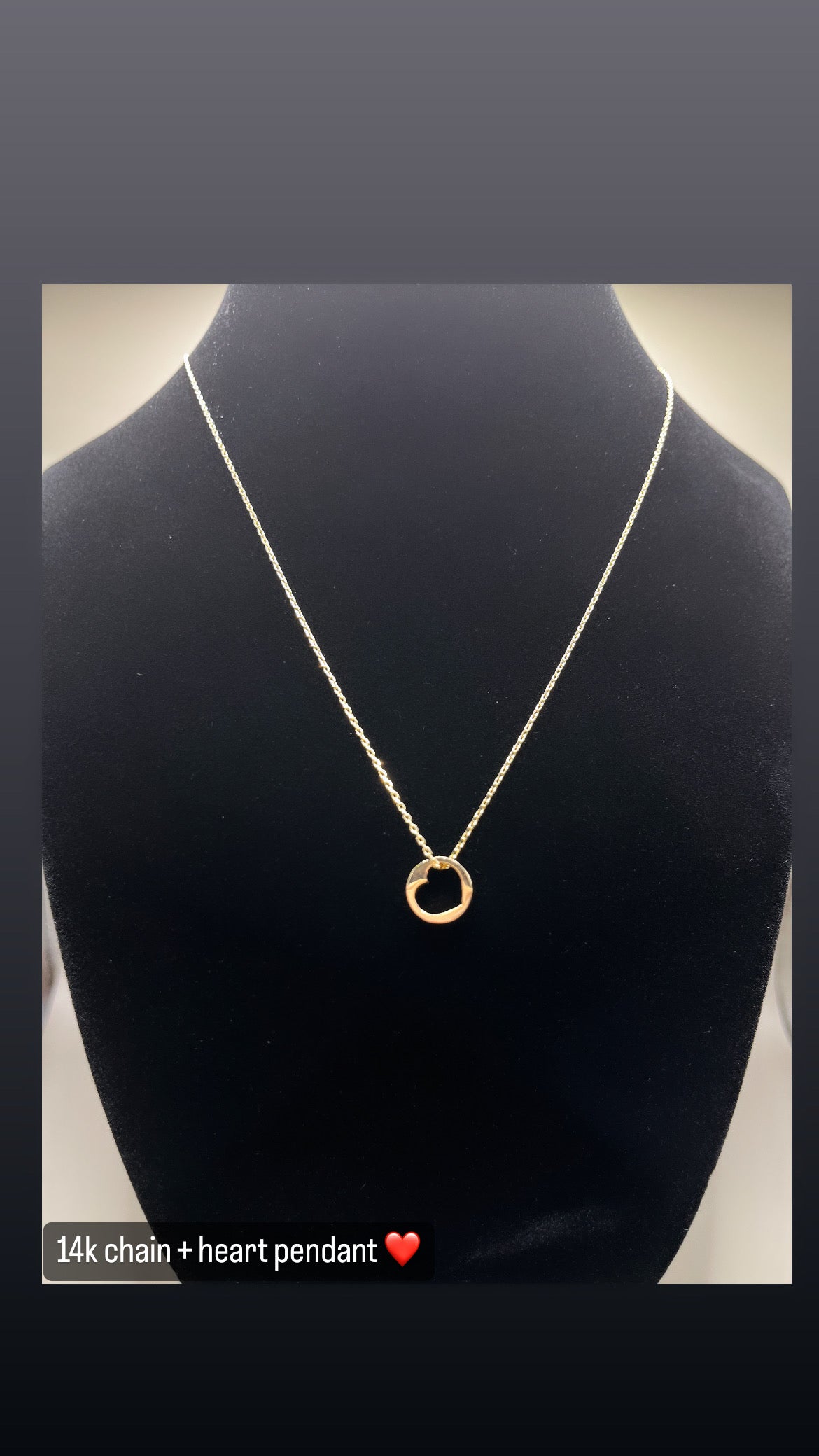 14k heart chain