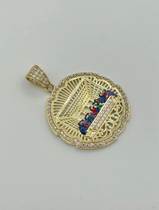 14K Last Supper Pendant With color