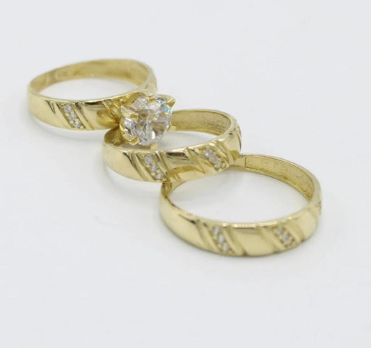 14K Gold Trio Wedding Rings